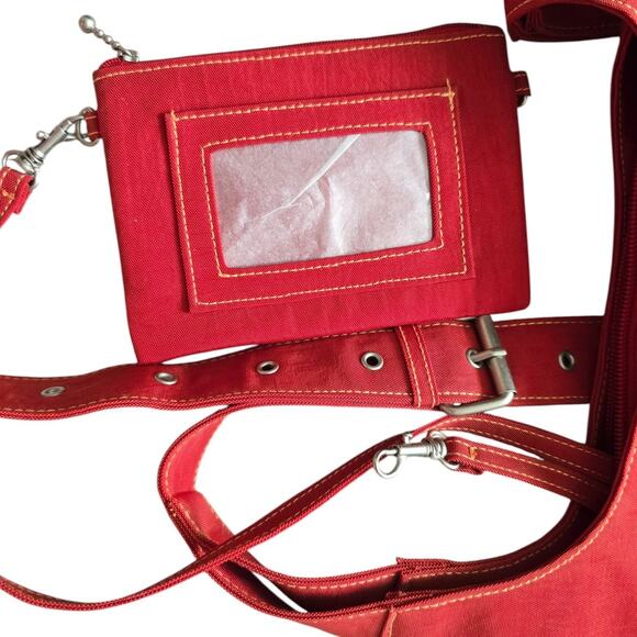 Red Baggallini Everywhere Crossbody Shoulder Bag Cargo Nylon Expandable - Picture 3 of 7